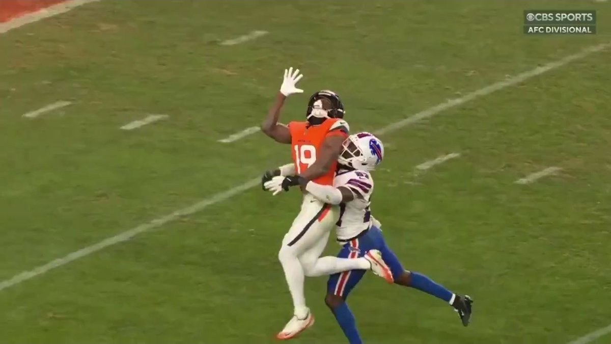 First blush, I didn't like the PI call against Tre White. However, seeing  some replay shots, it's clear he hit Marvin Mims early. Still, if Bo Nix  puts 5 more yards of