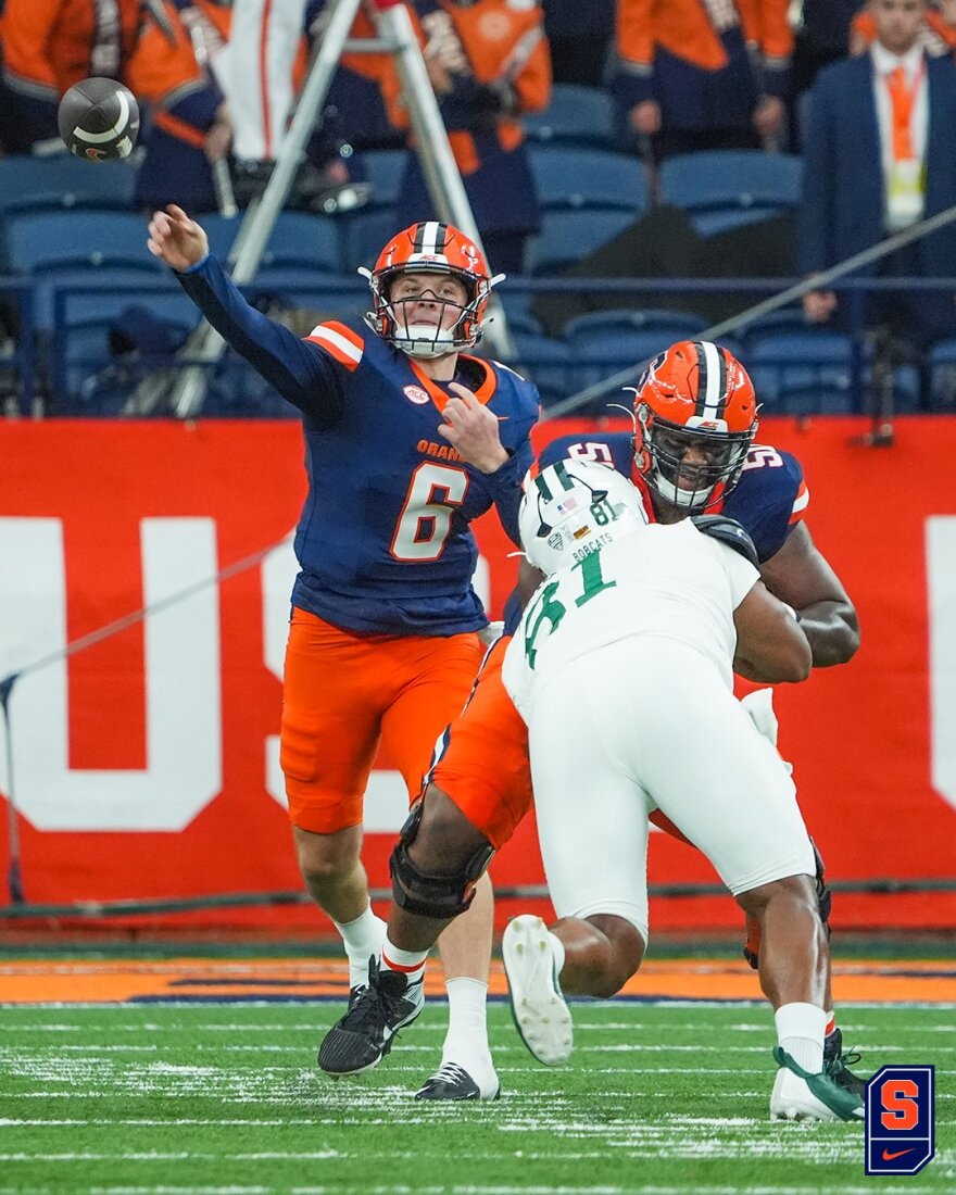 Kyle McCord (6, Blue) airs it out to Oronde Gadsden in the 2nd Quarter