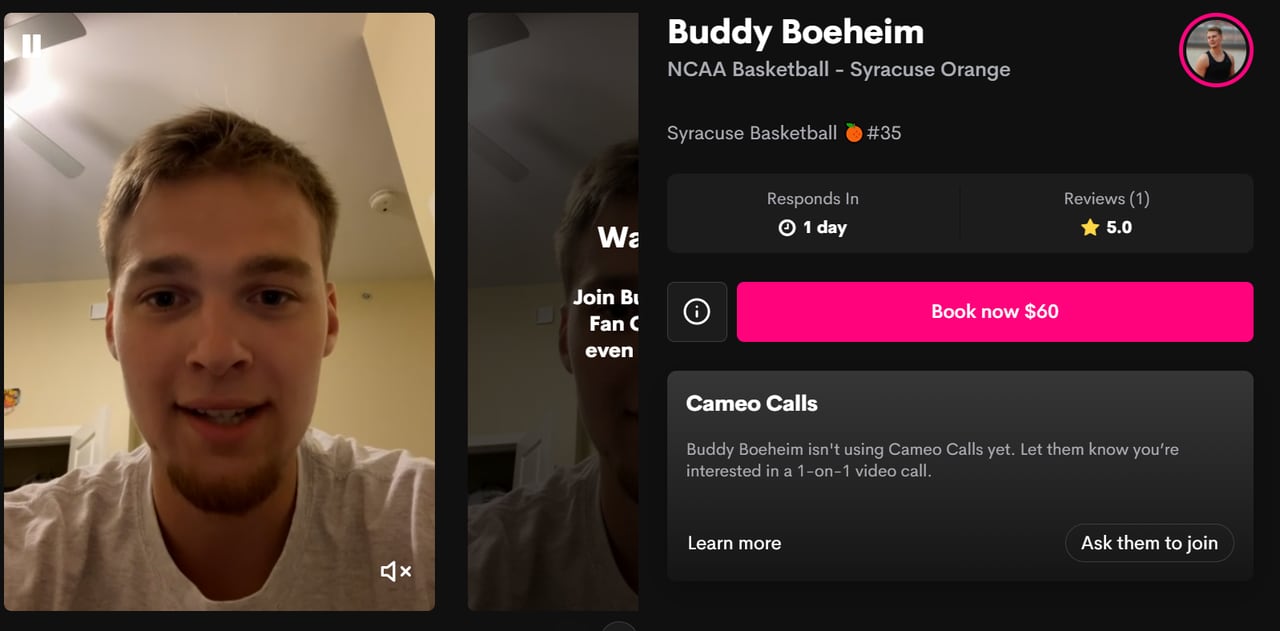 Buddy Boeheim on Cameo